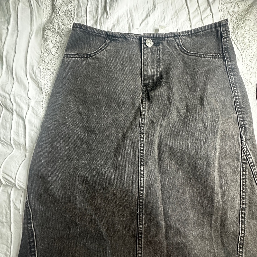 H&M Gray Maxi Denim Skirt